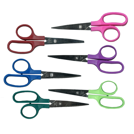 Charles Leonard Childrenfts 5" Scissors, Pointed Tip, Assorted Colors, PK36 77505